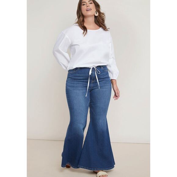 New! Eloquii Classic Fit Bell Bottom Flare Leg Jean, women plus size 24 - Picture 10 of 10